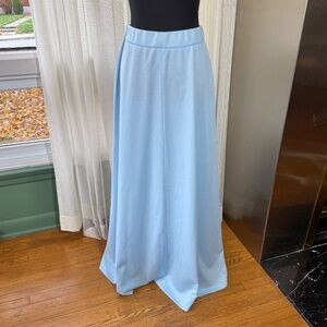 Vintage 70s maxi skirt, powder blue, formal wear, floor length, 4/6 (S/M)